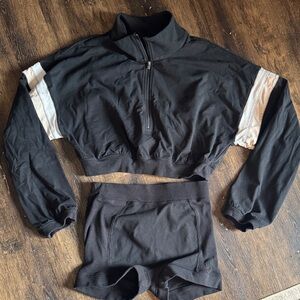 FP Movement by Free People Black and White Cropped Top and short bundle